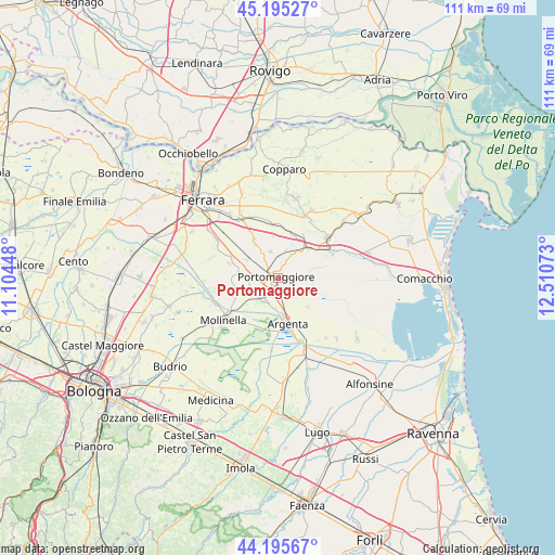 Portomaggiore on map