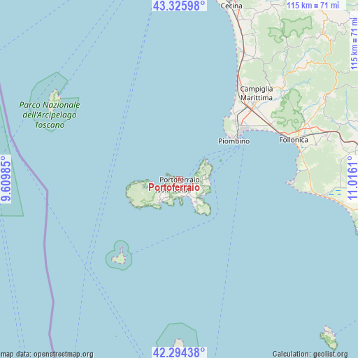 Portoferraio on map