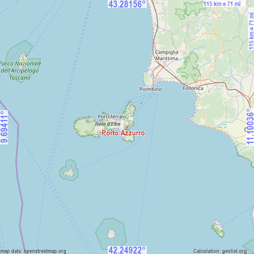 Porto Azzurro on map