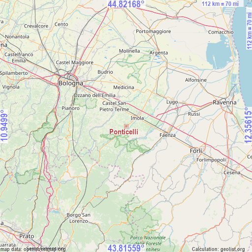 Ponticelli on map