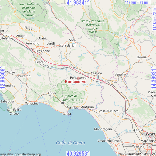 Pontecorvo on map