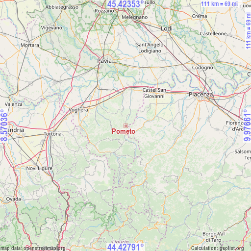 Pometo on map