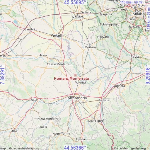 Pomaro Monferrato on map