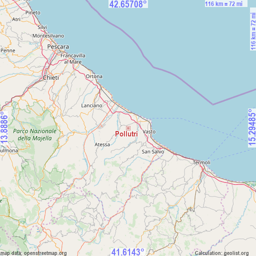 Pollutri on map