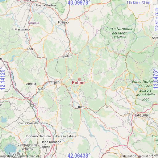 Polino on map