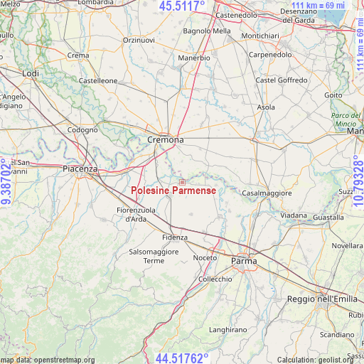 Polesine Parmense on map