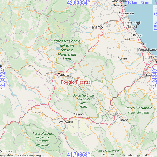 Poggio Picenze on map