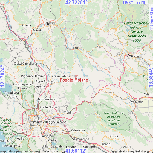 Poggio Moiano on map