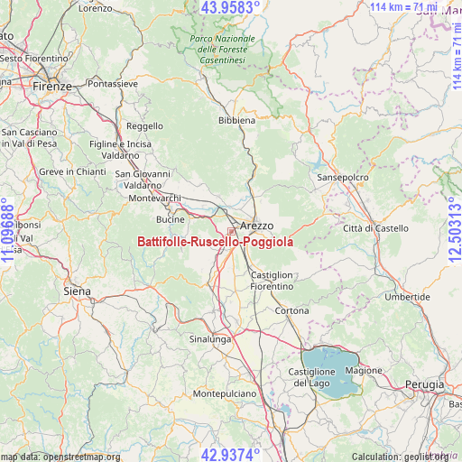 Battifolle-Ruscello-Poggiola on map