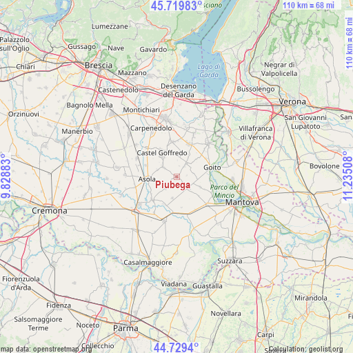 Piubega on map