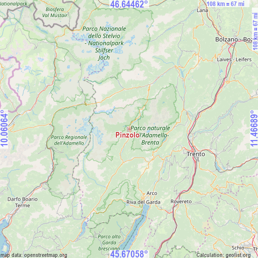 Pinzolo on map