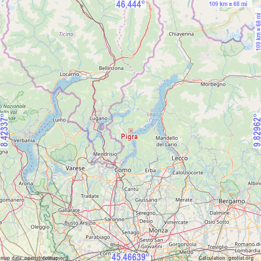 Pigra on map