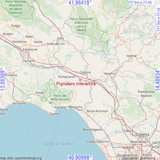 Pignataro Interamna on map