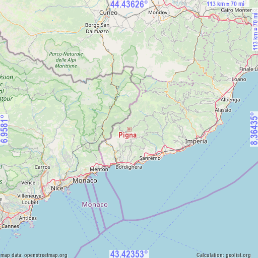 Pigna on map