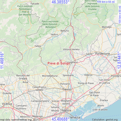 Pieve di Soligo on map
