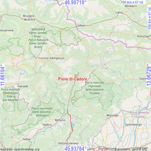 Pieve di Cadore on map