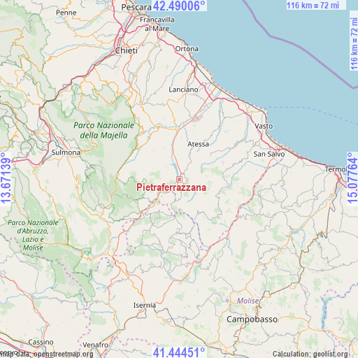 Pietraferrazzana on map