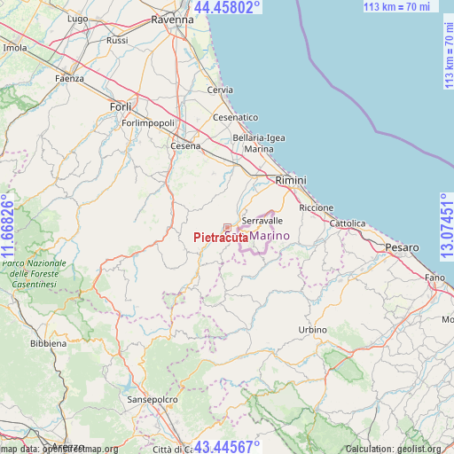 Pietracuta on map