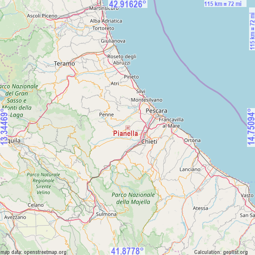 Pianella on map