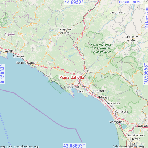 Piana Battolla on map