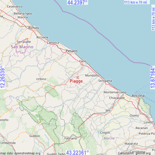 Piagge on map