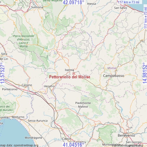 Pettoranello del Molise on map