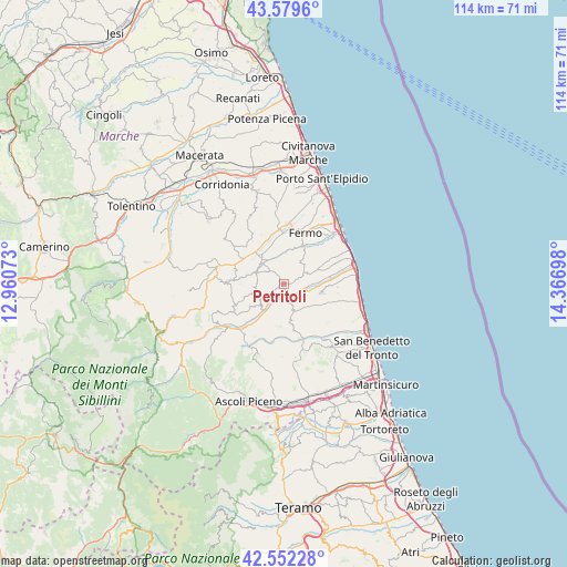 Petritoli on map