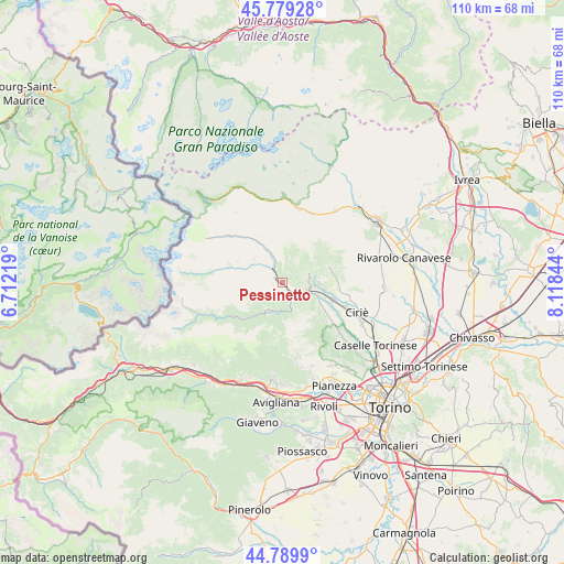 Pessinetto on map