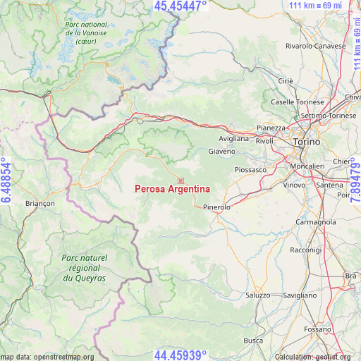 Perosa Argentina on map