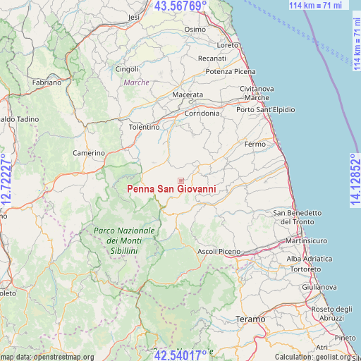 Penna San Giovanni on map