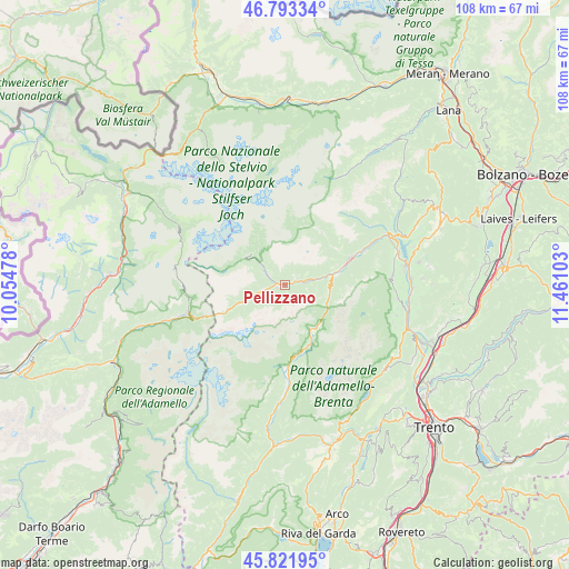 Pellizzano on map