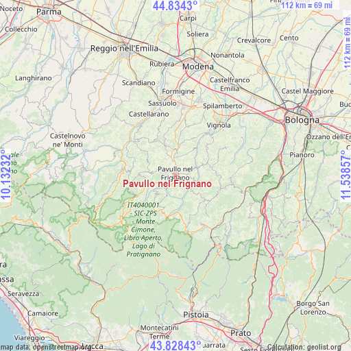Pavullo nel Frignano on map