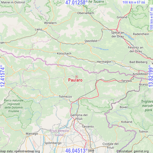 Paularo on map