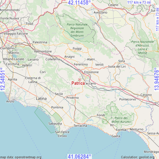 Patrica on map