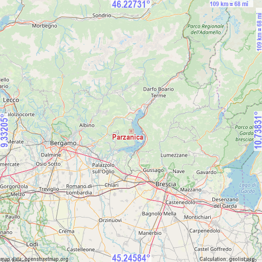 Parzanica on map