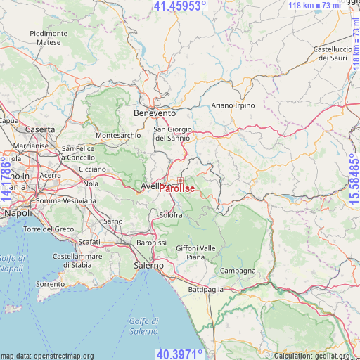 Parolise on map