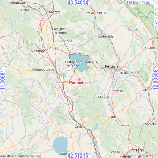 Panicale on map