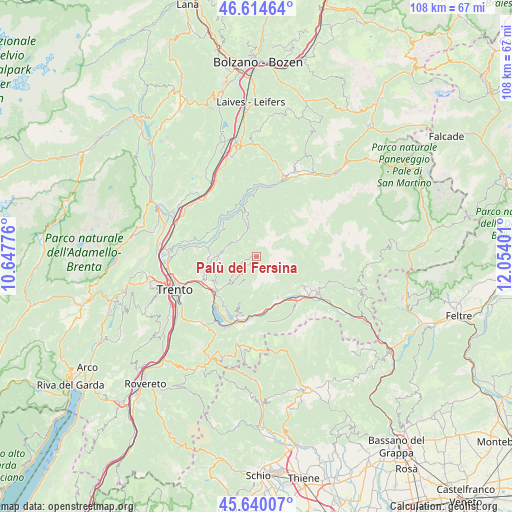 Palù del Fersina on map