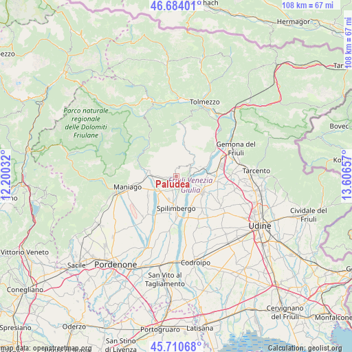 Paludea on map