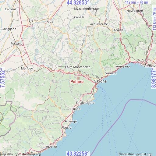 Pallare on map