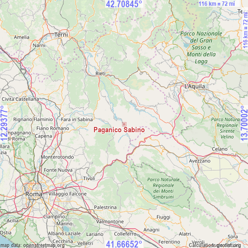 Paganico Sabino on map