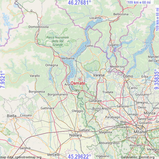 Osmate on map