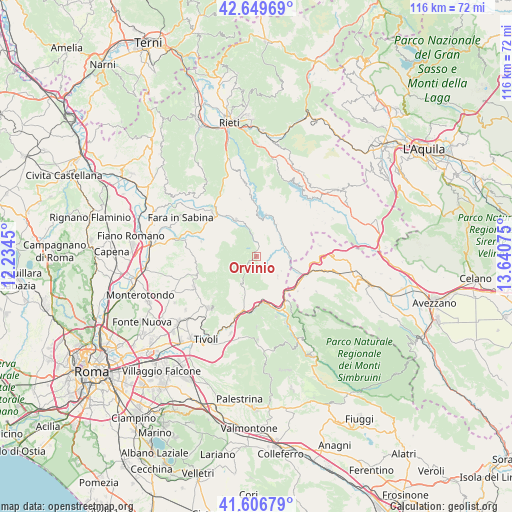 Orvinio on map