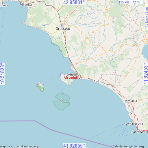 Orbetello on map