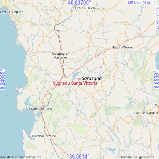 Nughedu Santa Vittoria on map