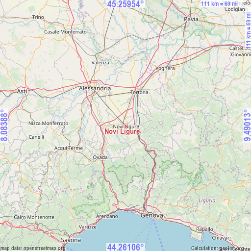Novi Ligure on map