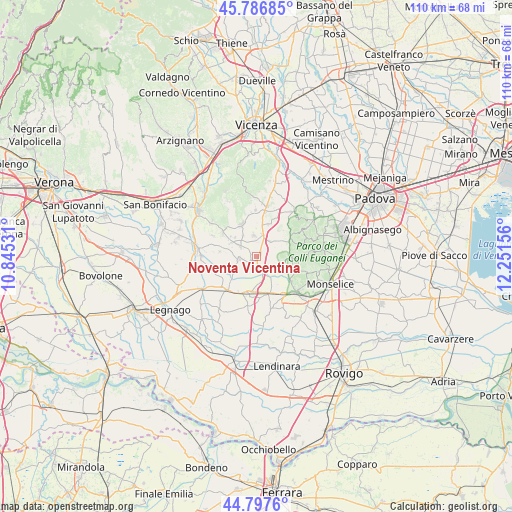 Noventa Vicentina on map