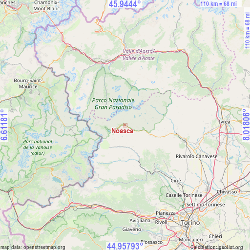 Noasca on map