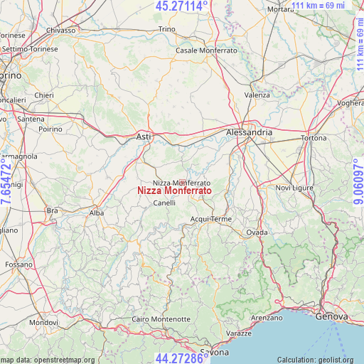 Nizza Monferrato on map