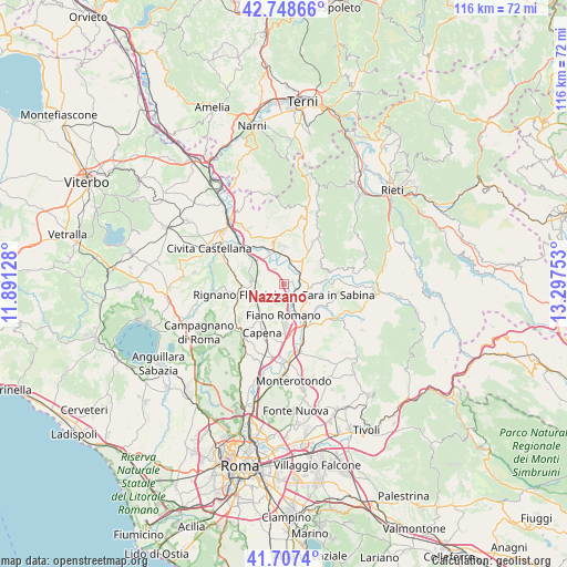 Nazzano on map
